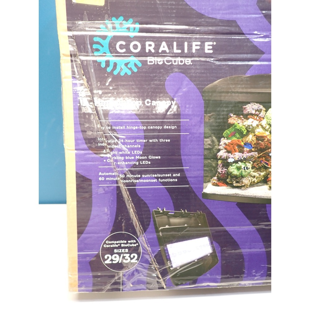 Coralife BioCube LED Aquarium Canopy Hood 29/32 Gallon Replacement Timer Light